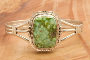 Genuine Sonoran Turquoise Sterling Silver Navajo Bracelet